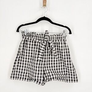 Joie High Waist Black and White Gingham Shorts